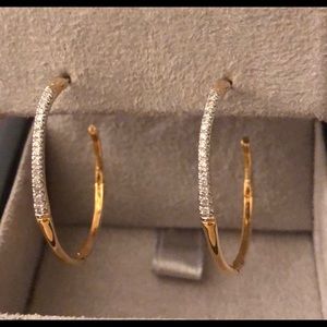 NEW John Hardy 18kt gold pave diamond earrings